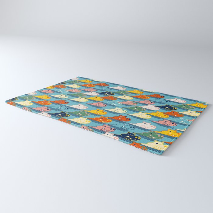 Happy Hippo Family Rug Gallery Image 3