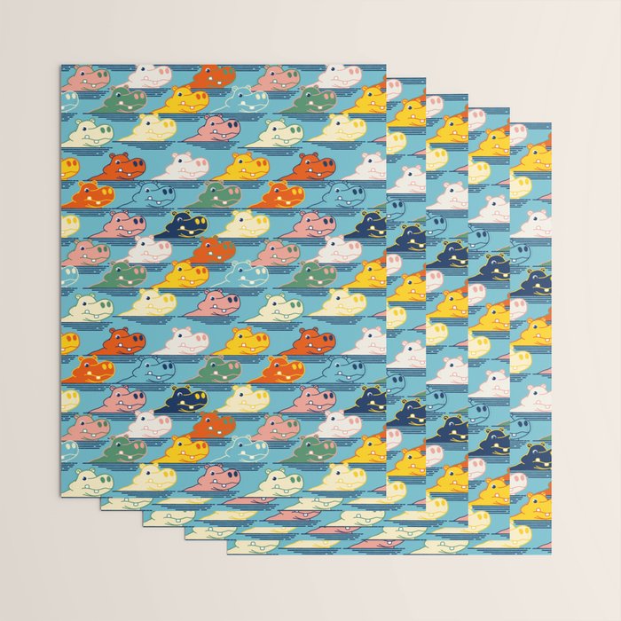 Happy Hippo Family Wrapping Paper Gallery Image 3