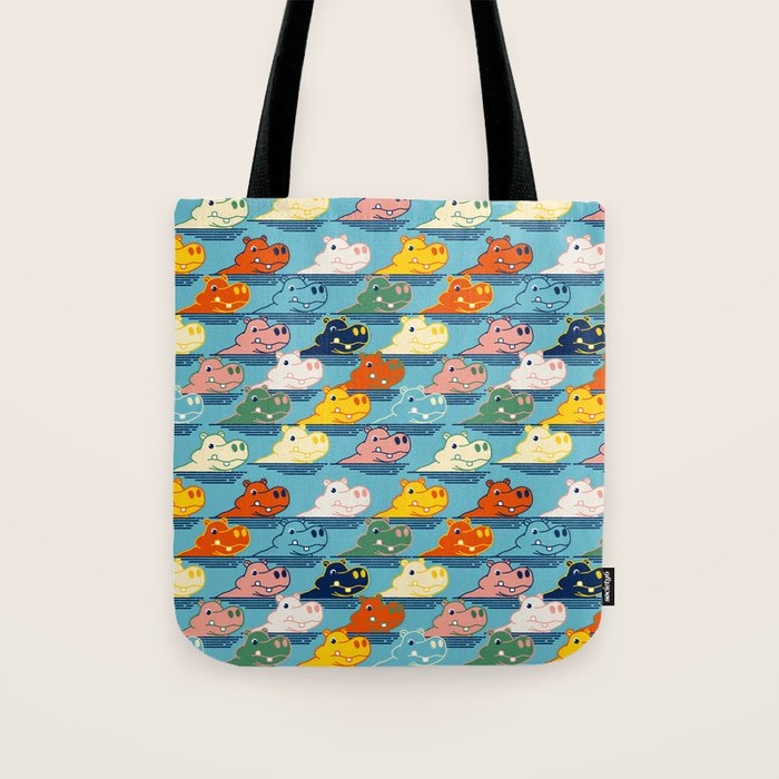 Happy Hippo Family Tote Bag Gallery Image 1