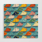 Happy Hippo Family Wood Wall Art Gallery Image 1