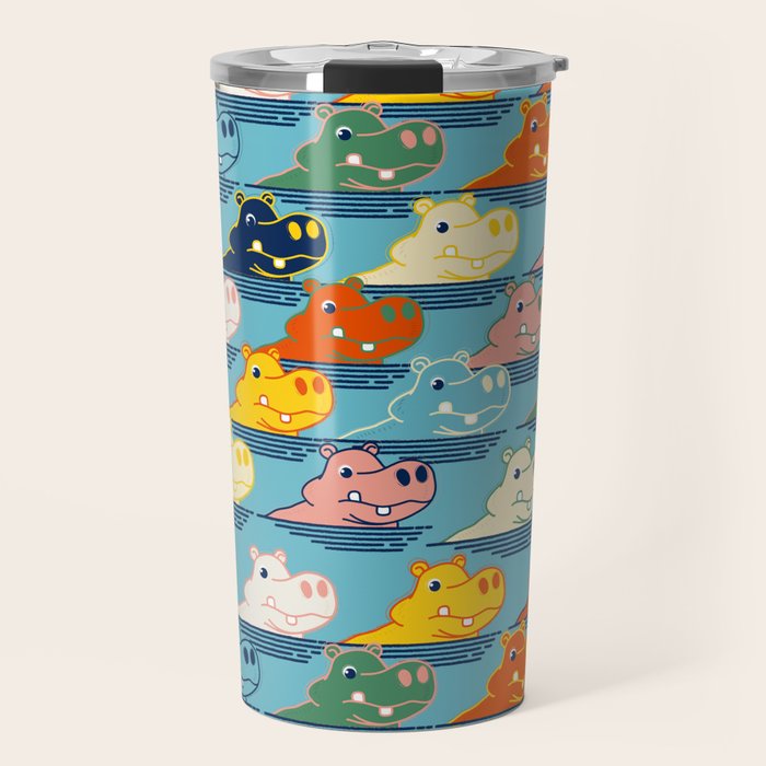 Happy Hippo Family Travel Mug Gallery Image 1