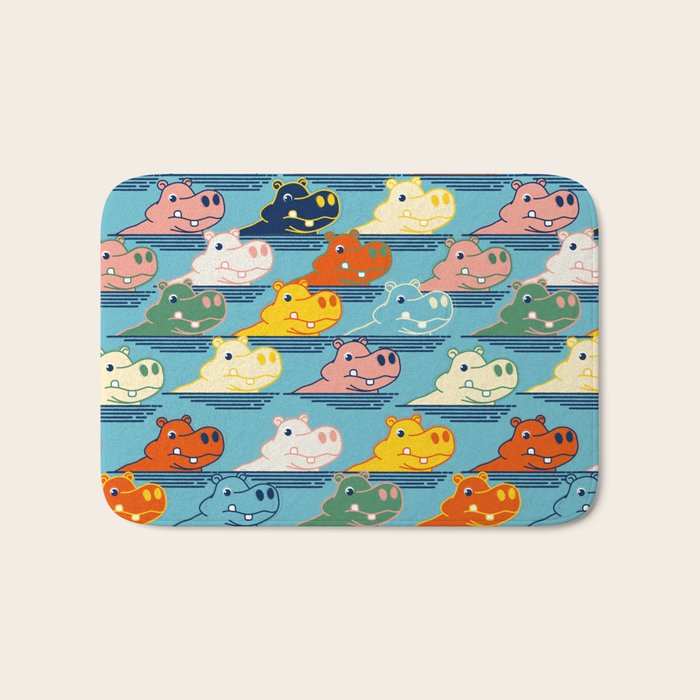 Happy Hippo Family Bath Mat Gallery Image 1