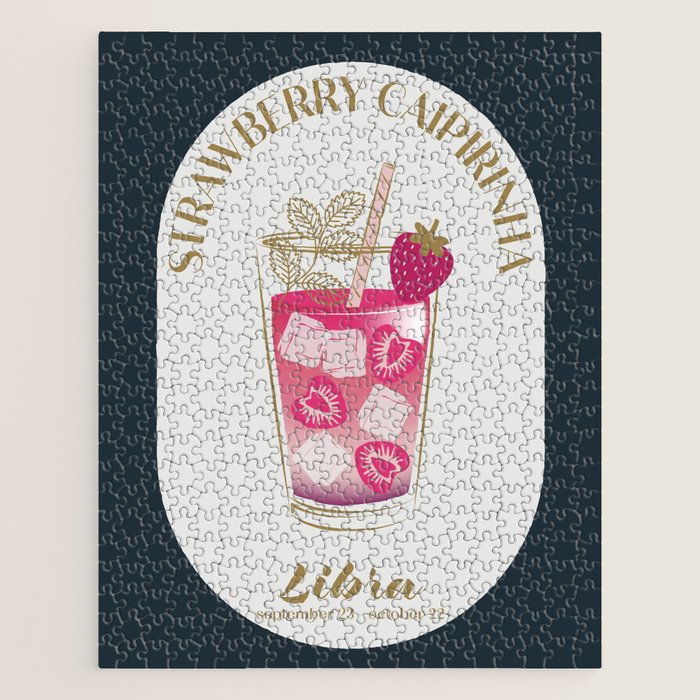 Strawberry Caipirinha Cocktail Zodiac Sign Jigsaw Puzzle Gallery Image 1