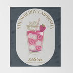 Strawberry Caipirinha Cocktail Zodiac Sign Throw Blanket Gallery Image 2