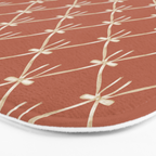 Bows & Ribbons Pattern LVIII Terracotta Orange Bath Mat Gallery Image 3
