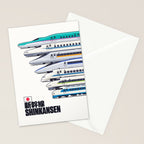 Shinkansen Bullet Train Evolution - White Stationery Card Gallery Image 2
