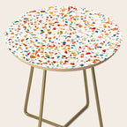 Tan Terrazzo | Eclectic Quirky Confetti Painting | Celebration Colorful Boho Happy Party Graphic  Side Table Gallery Image 2