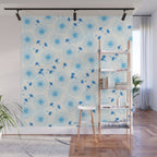 Make A Wish Dandelion Pattern in Sky Blue & Off White Wall Mural Gallery Image 1