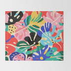 Colorful tropical plant leaves art pattern Throw Blanket Gallery Image 2