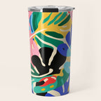 Colorful tropical plant leaves art pattern Travel Mug Gallery Image 1