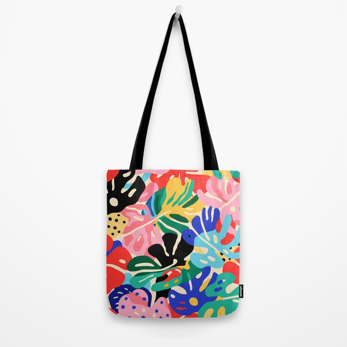 Colorful tropical plant leaves art pattern Tote Bag Gallery Image 2