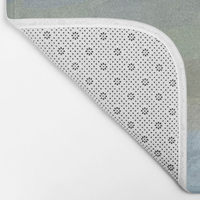 Summer at the Lake II - Sky Gray Blue Sage Green Abstract Wall Art, Painting Nature Print Portrait Bath Mat Gallery Image 2