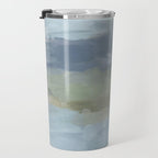 Summer at the Lake II - Sky Gray Blue Sage Green Abstract Wall Art, Painting Nature Print Portrait Travel Mug Gallery Image 3