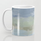 Summer at the Lake II - Sky Gray Blue Sage Green Abstract Wall Art, Painting Nature Print Portrait Coffee Mug Gallery Image 3