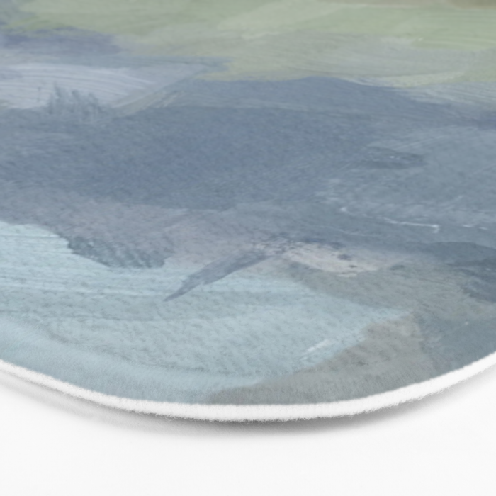 Summer at the Lake II - Sky Gray Blue Sage Green Abstract Wall Art, Painting Nature Print Portrait Bath Mat Gallery Image 3