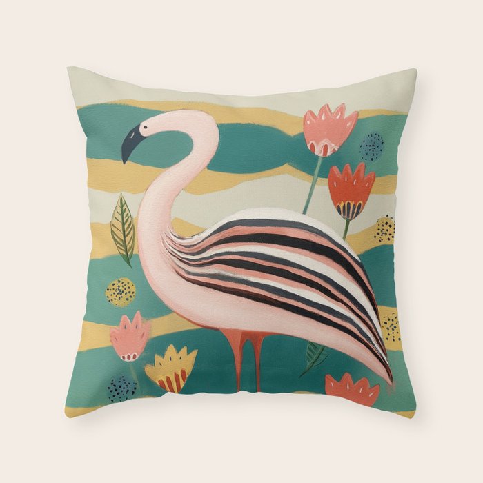Pink Flamingo Throw Pillow Gallery Image 1