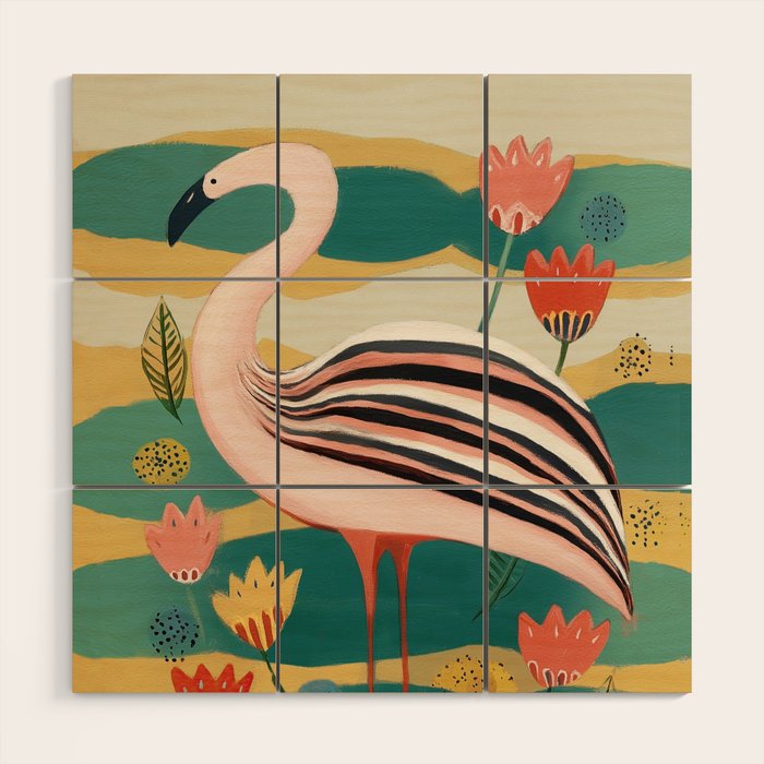 Pink Flamingo Wood Wall Art Gallery Image 1