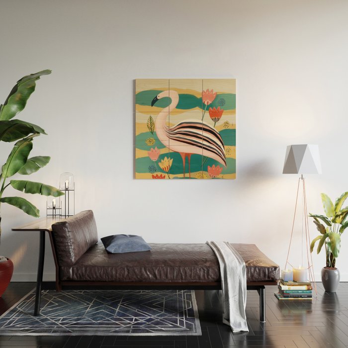 Pink Flamingo Wood Wall Art Gallery Image 2