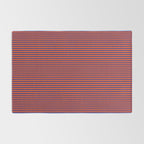 Fine Stripe Narrow Vertical Pinstripe Pattern in Bold Blue and Orange Rug Gallery Image 2