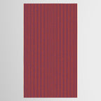 Fine Stripe Narrow Vertical Pinstripe Pattern in Bold Blue and Orange Tablecloth Gallery Image 2