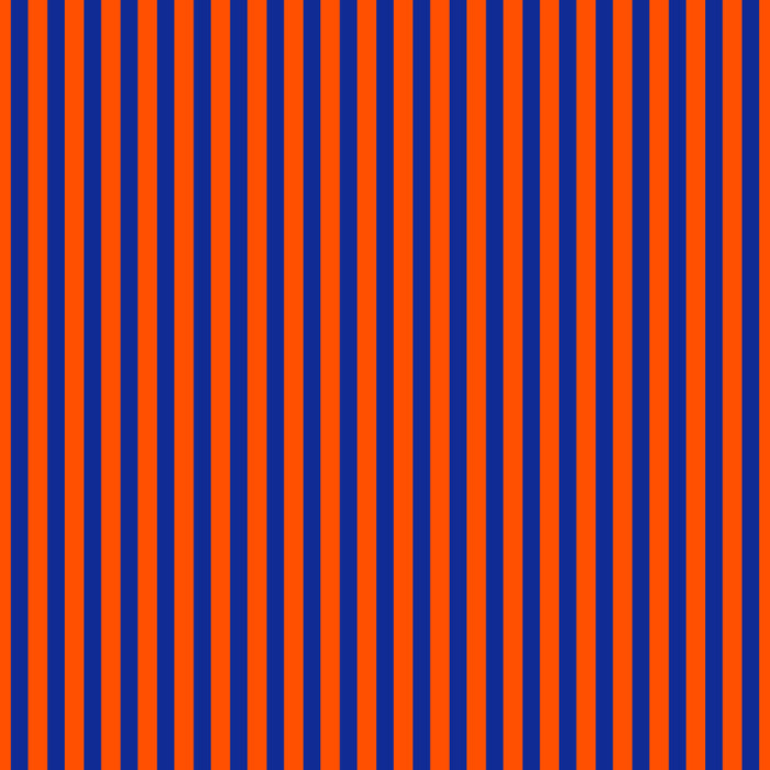 Fine Stripe Narrow Vertical Pinstripe Pattern in Bold Blue and Orange Coffee Mug Gallery Image 2