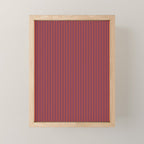 Fine Stripe Narrow Vertical Pinstripe Pattern in Bold Blue and Orange Mini Art Print Gallery Image 1