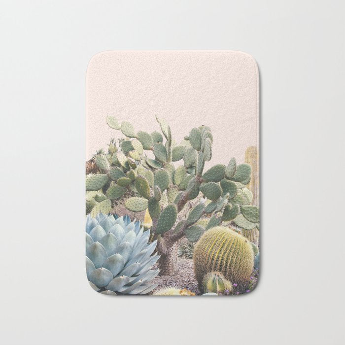 Vintage Desert Cactus Garden Bath Mat Gallery Image 1