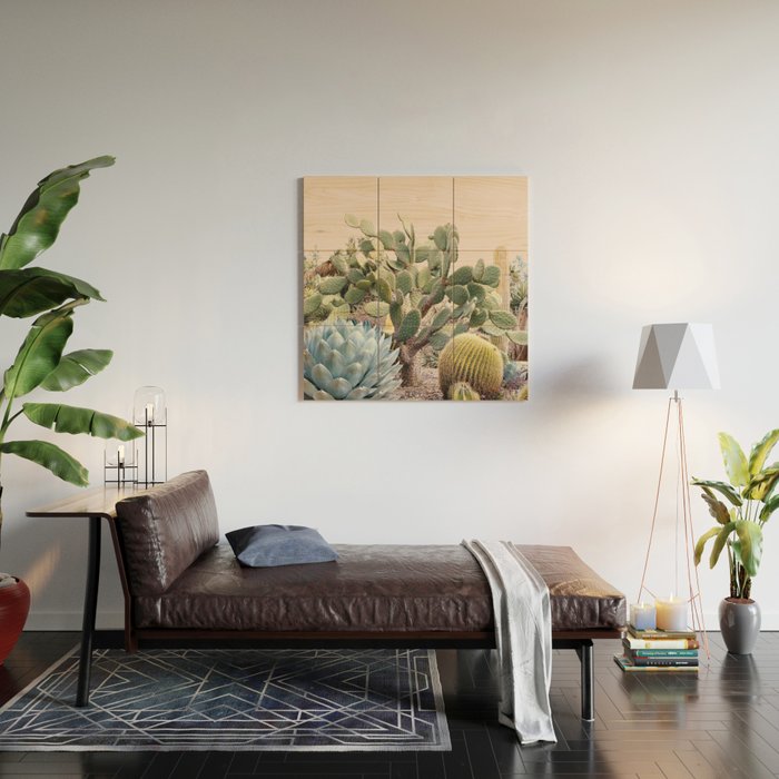 Vintage Desert Cactus Garden Wood Wall Art Gallery Image 2