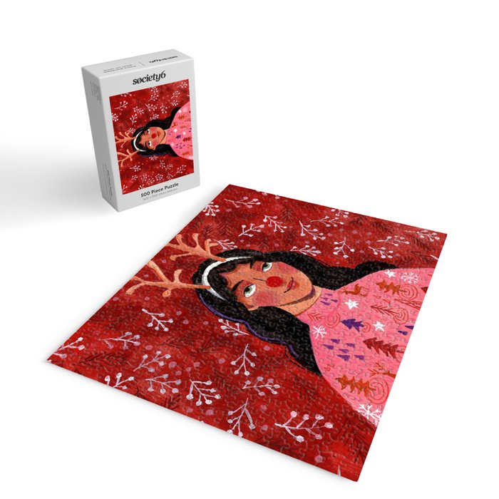 Festive groovy retro holiday woman portrait Jigsaw Puzzle Gallery Image 2