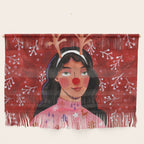 Festive groovy retro holiday woman portrait Wall Hanging Gallery Image 1