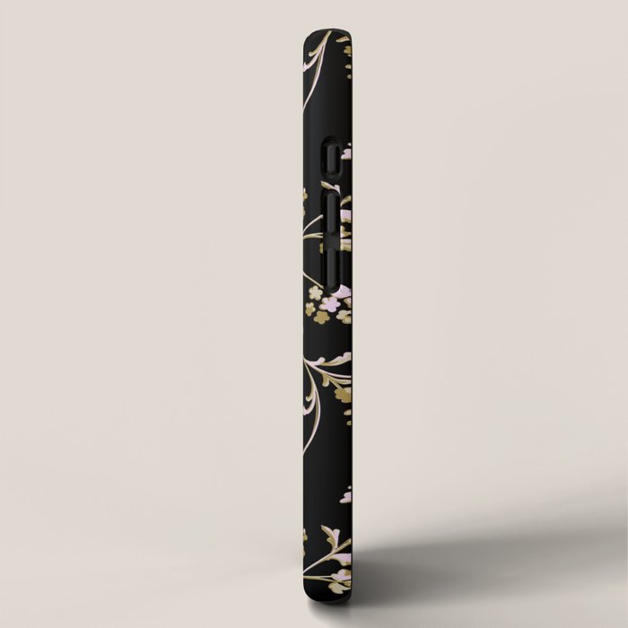 Elegant Antique Baroque Black & Gold Scroll Pattern iPhone Case Gallery Image 2