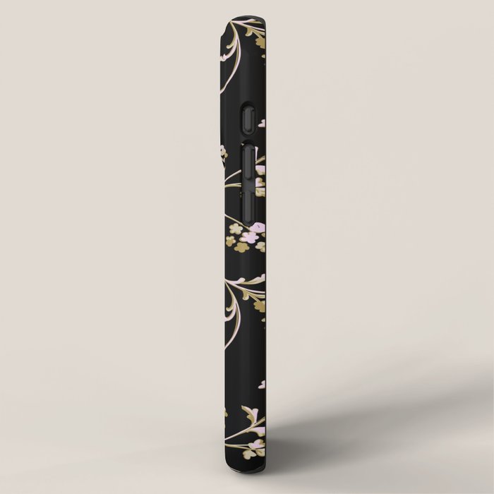 Elegant Antique Baroque Black & Gold Scroll Pattern iPhone Case Gallery Image 2