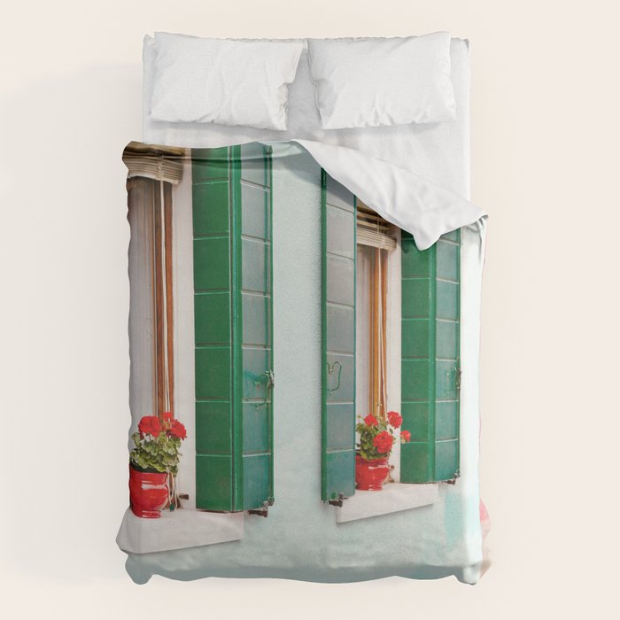 Burano Pastels - Venice Italy Duvet Cover Gallery Image 1