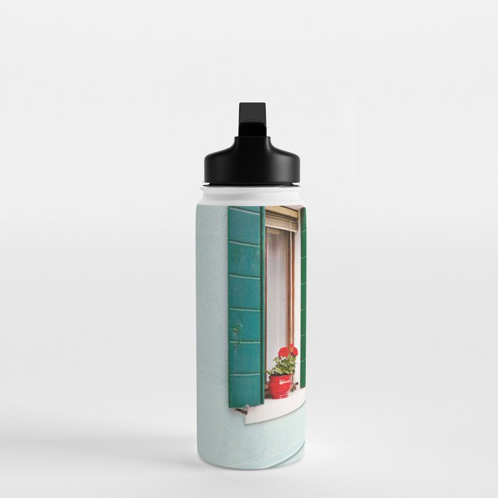 Burano Pastels - Venice Italy Water Bottle Gallery Image 3