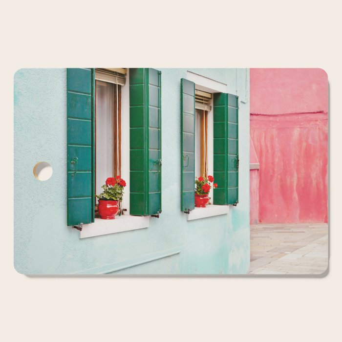 Burano Pastels - Venice Italy Cutting Board Gallery Image 1