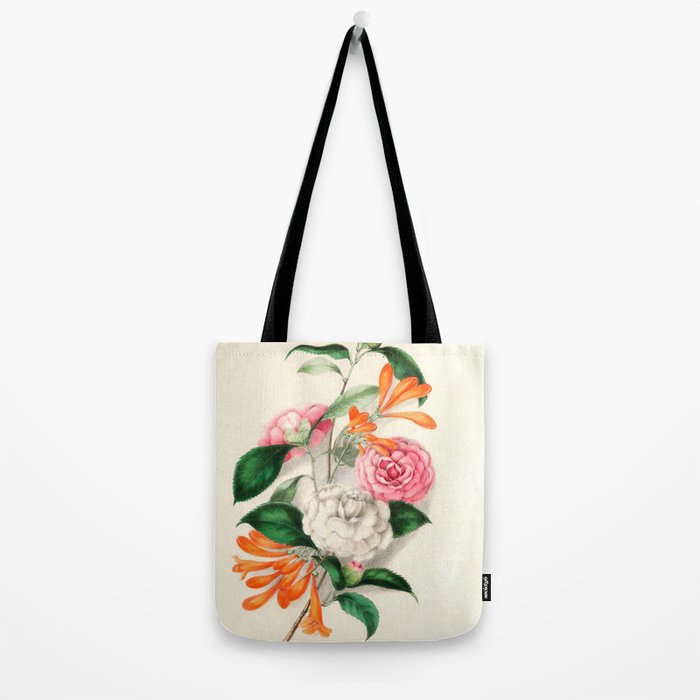 Flowers from "Floral Belles" by Clarissa Munger Badger, 1866 (benefitting The Nature Conservancy) Tote Bag Gallery Image 2