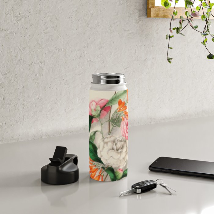 Flowers from "Floral Belles" by Clarissa Munger Badger, 1866 (benefitting The Nature Conservancy) Water Bottle Gallery Image 4