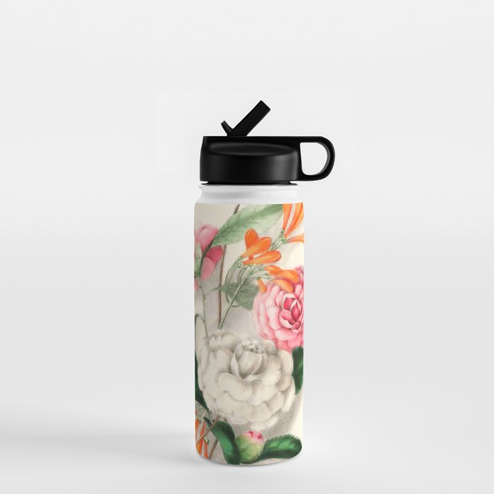 Flowers from "Floral Belles" by Clarissa Munger Badger, 1866 (benefitting The Nature Conservancy) Water Bottle Gallery Image 1
