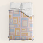mid century mod squares pastel beach palette Duvet Cover Gallery Image 6
