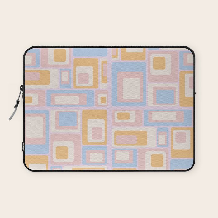 mid century mod squares pastel beach palette Laptop Sleeve Gallery Image 1