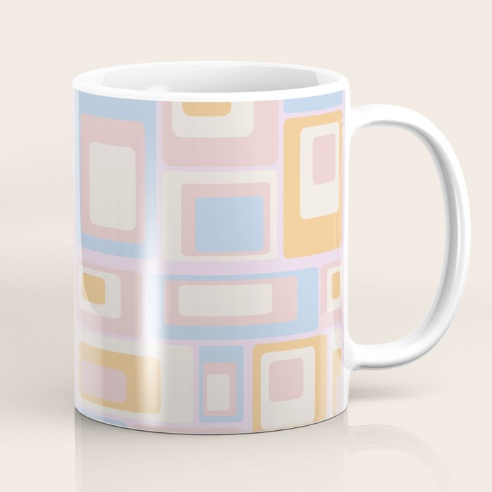 mid century mod squares pastel beach palette Coffee Mug Gallery Image 1