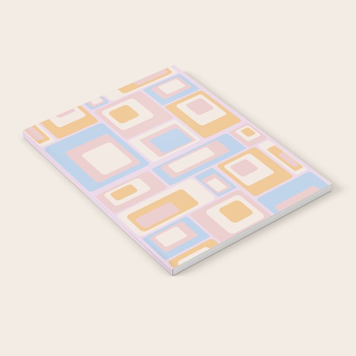 mid century mod squares pastel beach palette Notebook Gallery Image 1