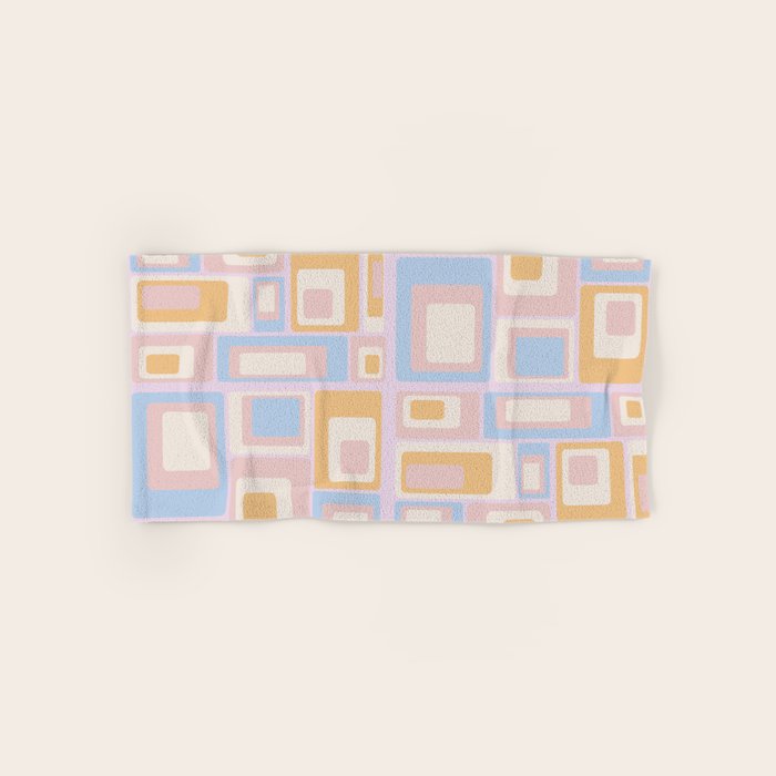 mid century mod squares pastel beach palette Bath Towel Gallery Image 1