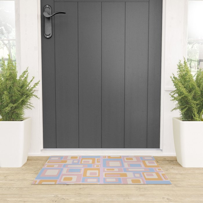 mid century mod squares pastel beach palette Welcome Mat Gallery Image 3