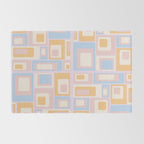 mid century mod squares pastel beach palette Rug Gallery Image 2