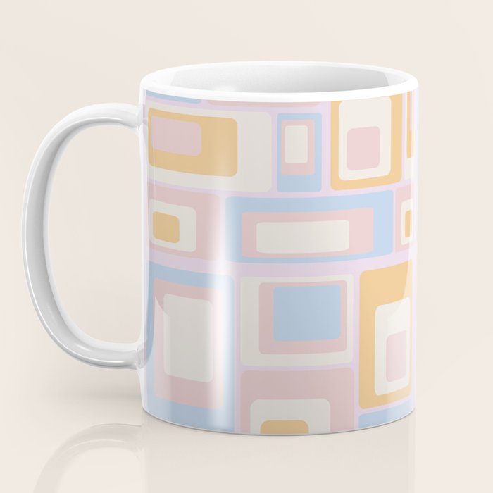 mid century mod squares pastel beach palette Coffee Mug Gallery Image 3