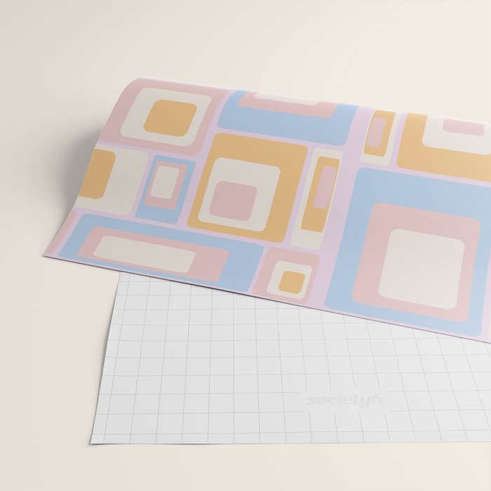 mid century mod squares pastel beach palette Wrapping Paper Gallery Image 2