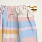 mid century mod squares pastel beach palette Window Curtain Gallery Image 2