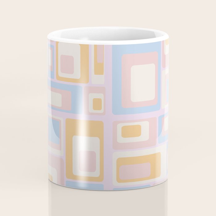 mid century mod squares pastel beach palette Coffee Mug Gallery Image 4