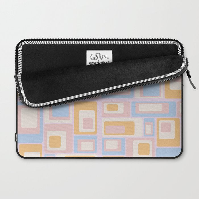 mid century mod squares pastel beach palette Laptop Sleeve Gallery Image 2